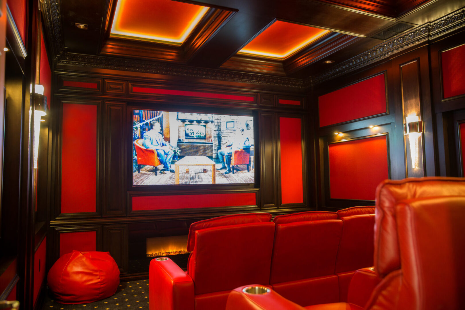 A red home theater